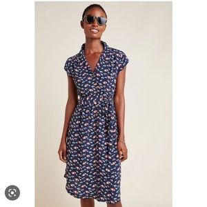 Maeve navy lawn dress with umbrella pattern